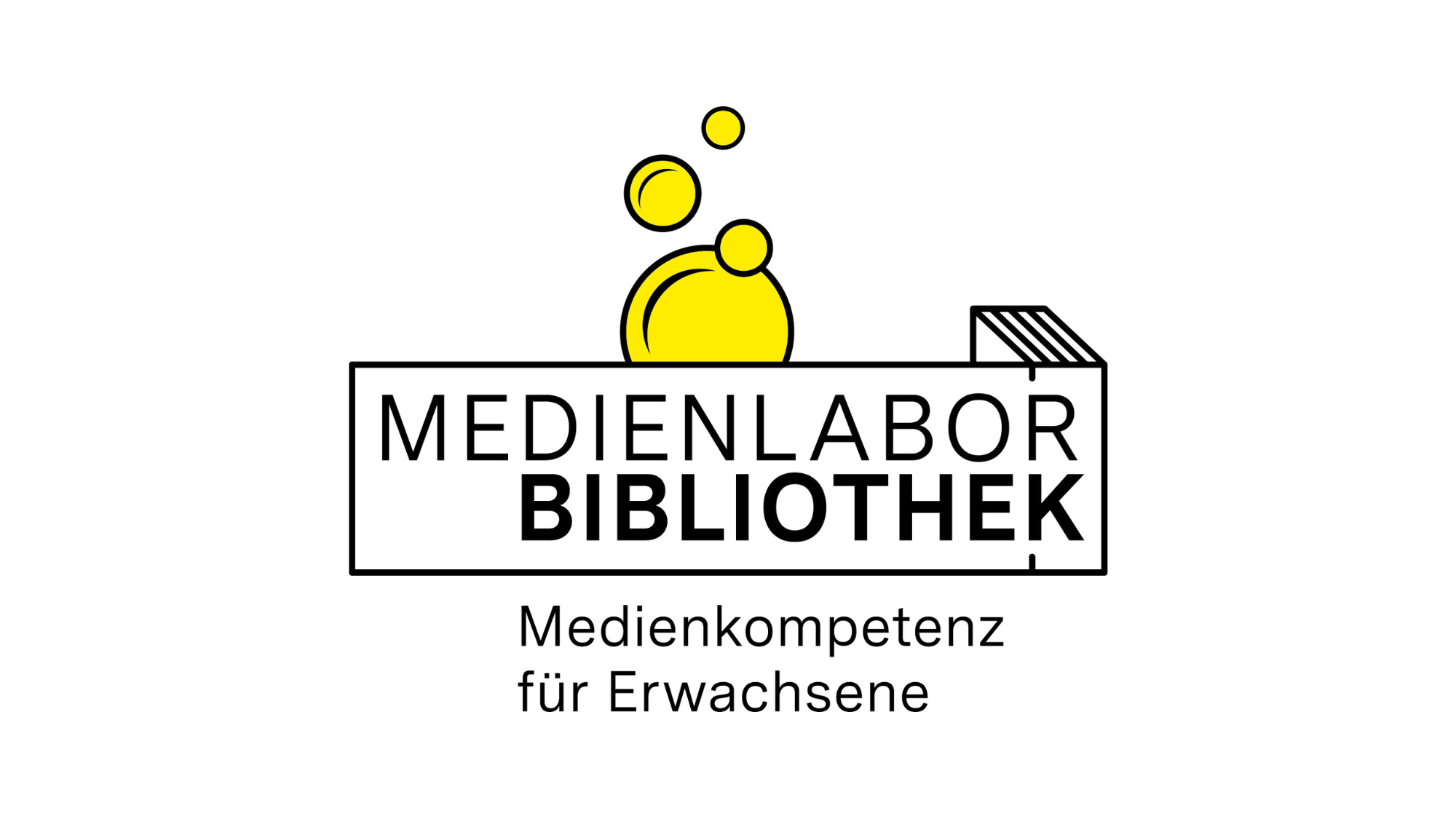 Logo von Medienlabor Bibliothek mit dem Untertitel Medienkompetenz für Erwachsene
