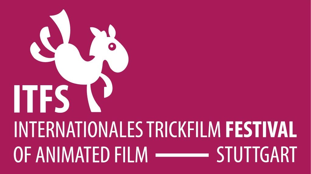 Logo des internationalen Trickfilmfestvials. Ein kleines Pferdchen springt über die Schrift ITFS